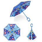 Children's Colorful Handle Reverse Umbrella Set Baby