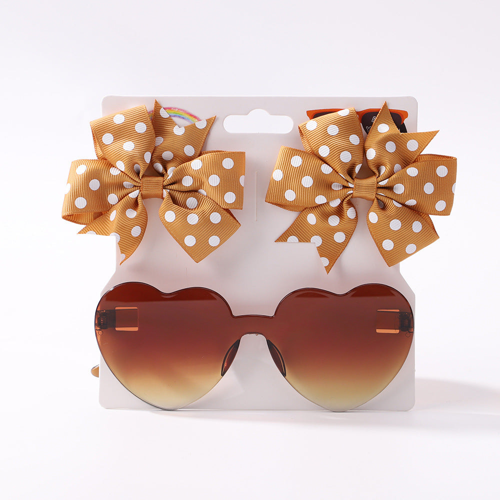 Kids' Bow Hair Clip and Sunglasses Set