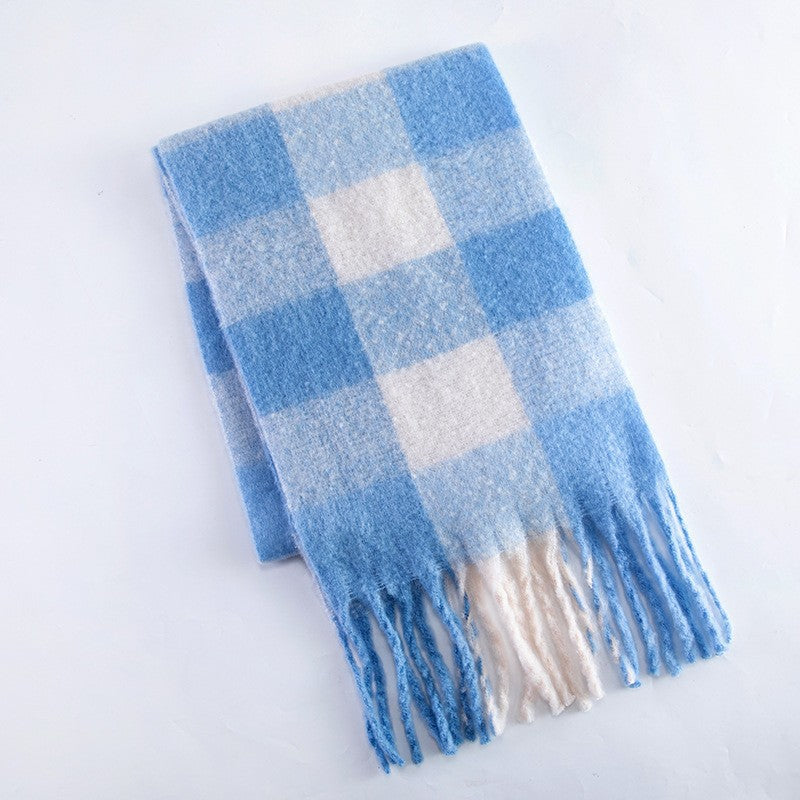 Thick Mohair Fluffy Scarf Warm Plush