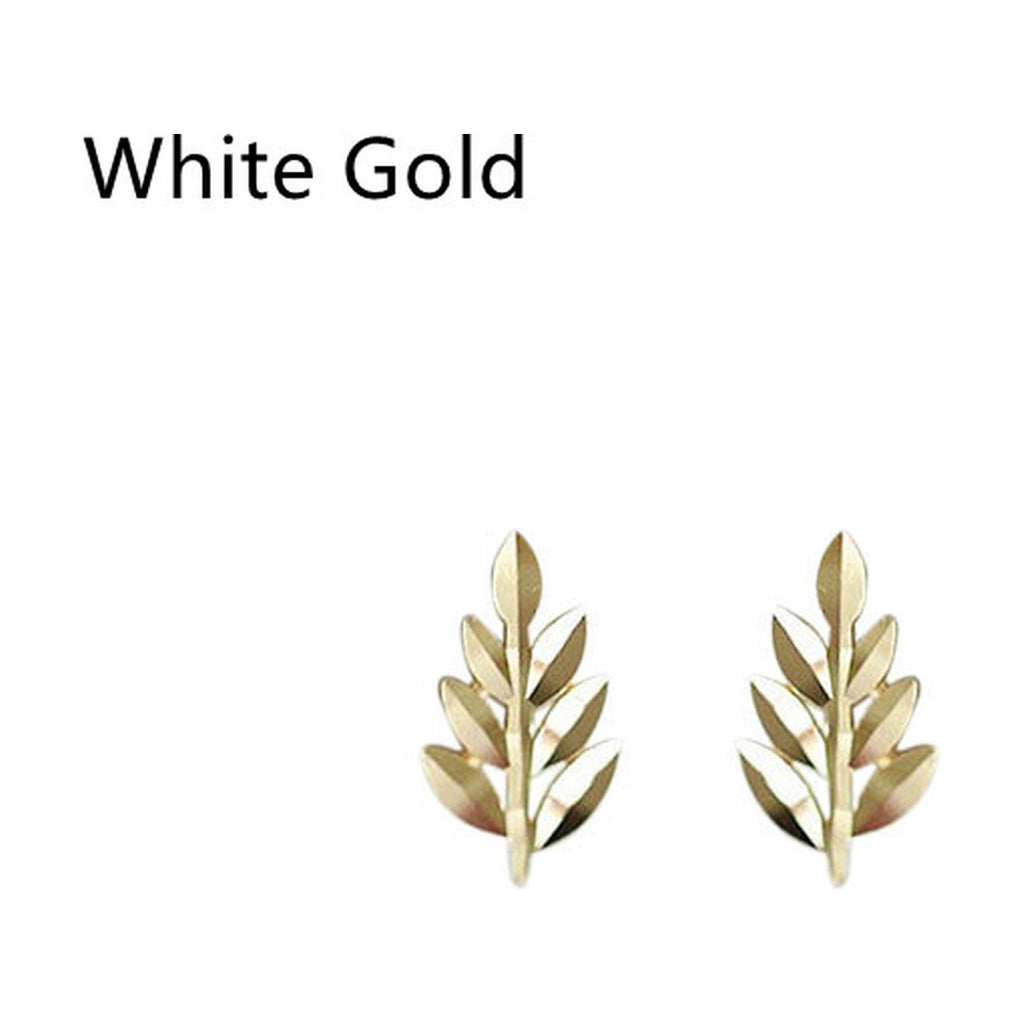 Dainty Leaf Stud Earrings Tiny Floral Minimalist
