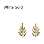 Dainty Leaf Stud Earrings Tiny Floral Minimalist