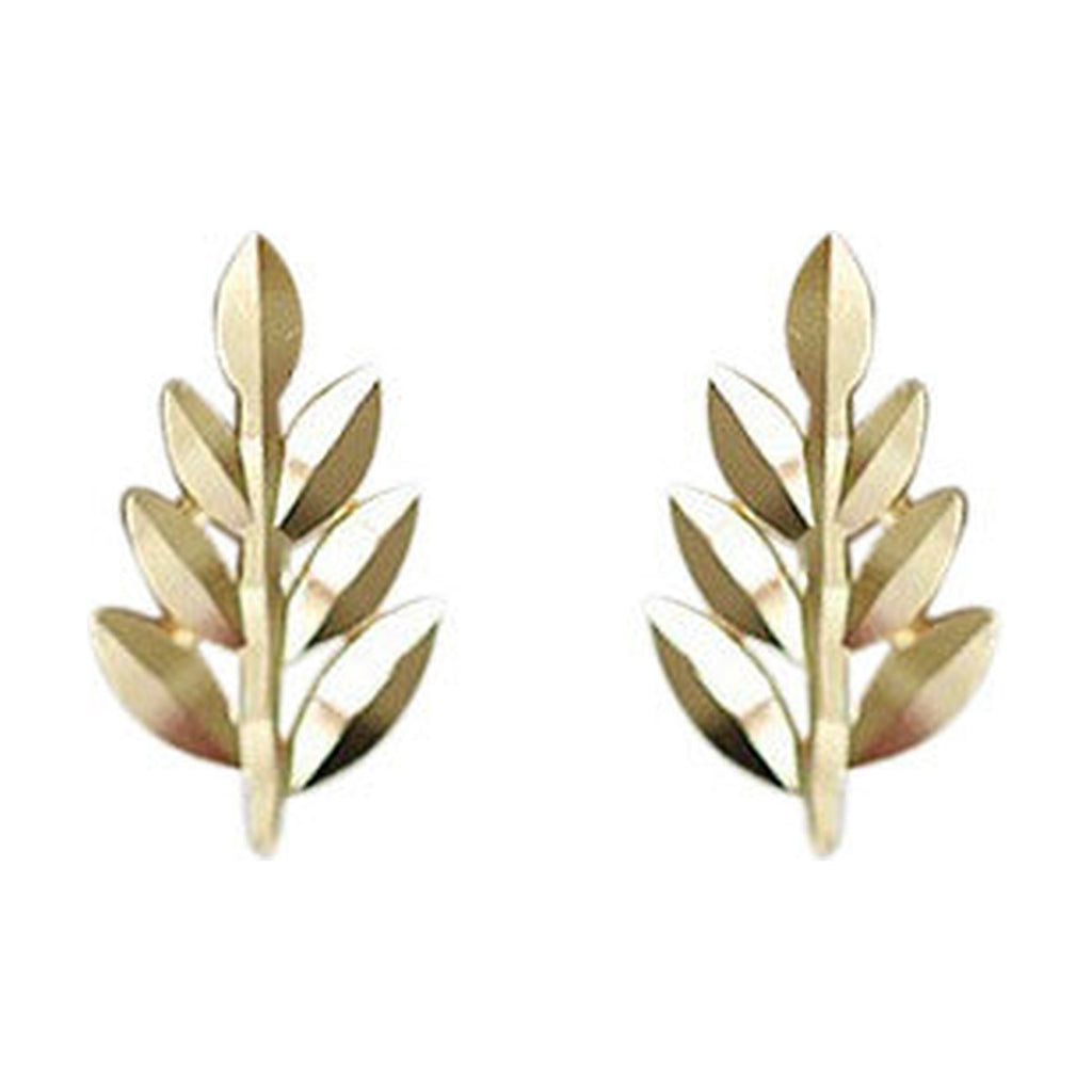 Dainty Leaf Stud Earrings Tiny Floral Minimalist