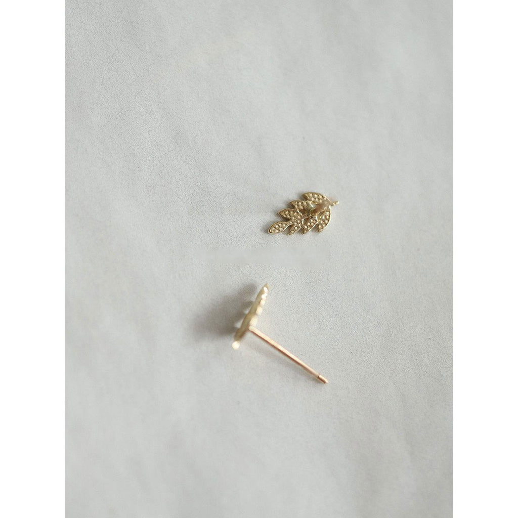 Dainty Leaf Stud Earrings Tiny Floral Minimalist