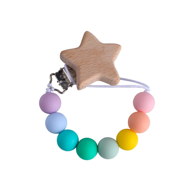 Wooden Star Pacifier Clip