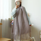 Thick Mohair Fluffy Scarf Warm Plush