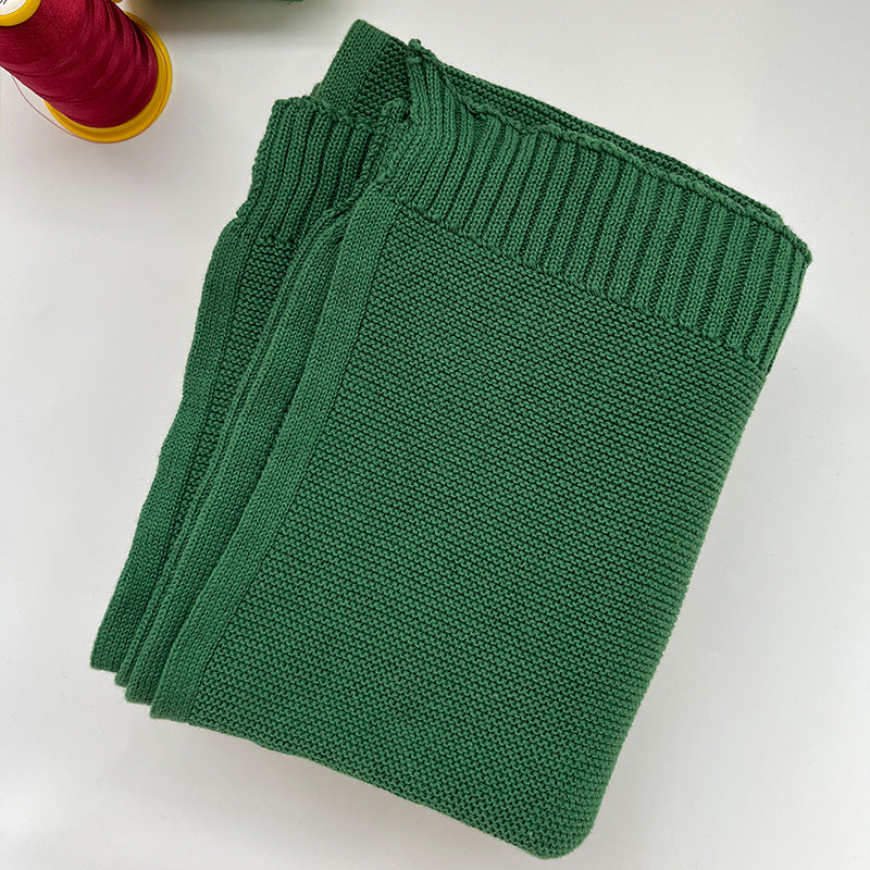 Knitted Cotton Swaddle with Overlock Edge