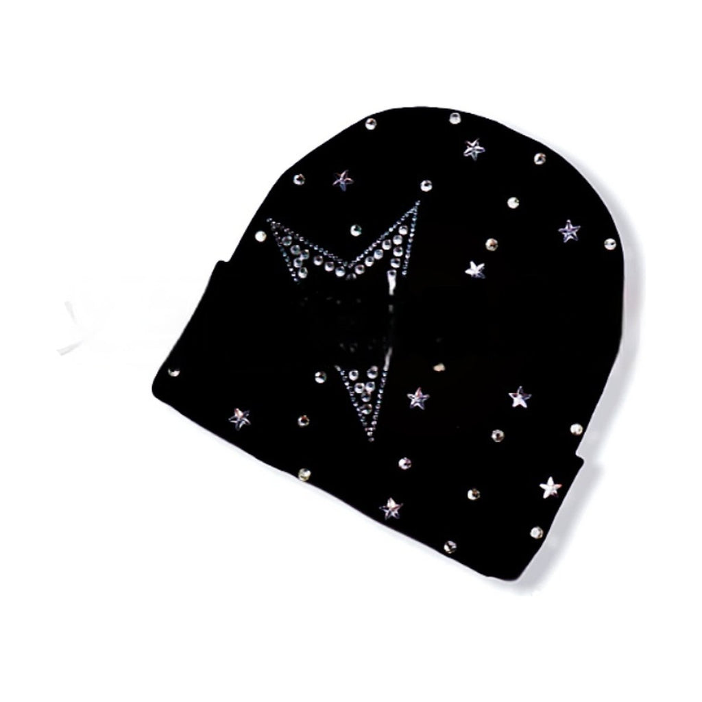 Diamond-embedded Warm Beanie Hat Wool Gloves