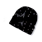 Diamond-embedded Warm Beanie Hat Wool Gloves