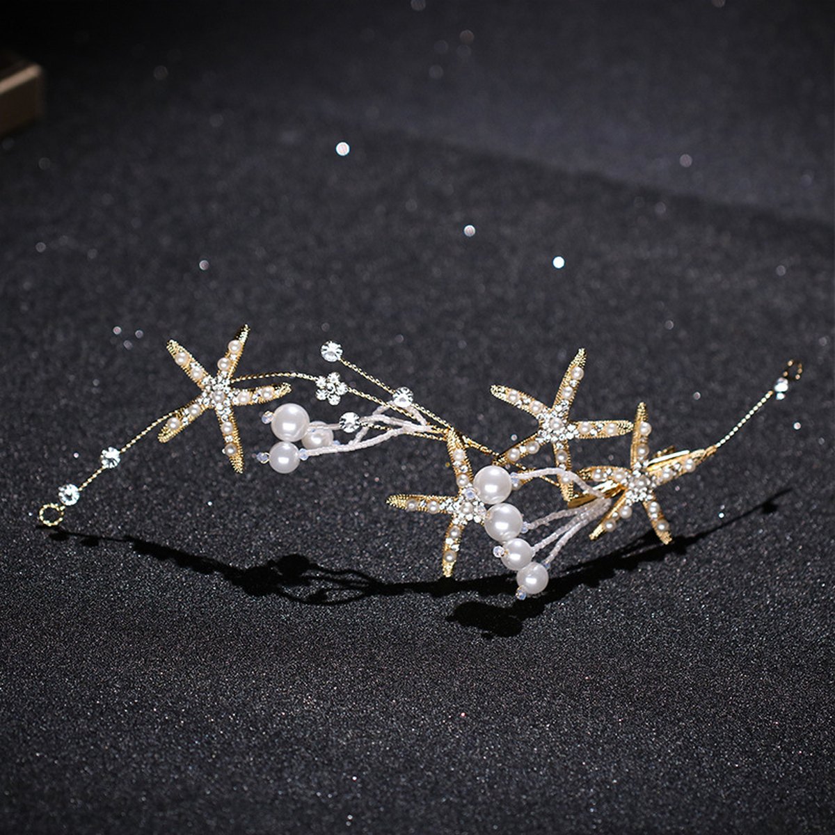 Diamond Headband Starfish Pearl Hair Ornament Wedding