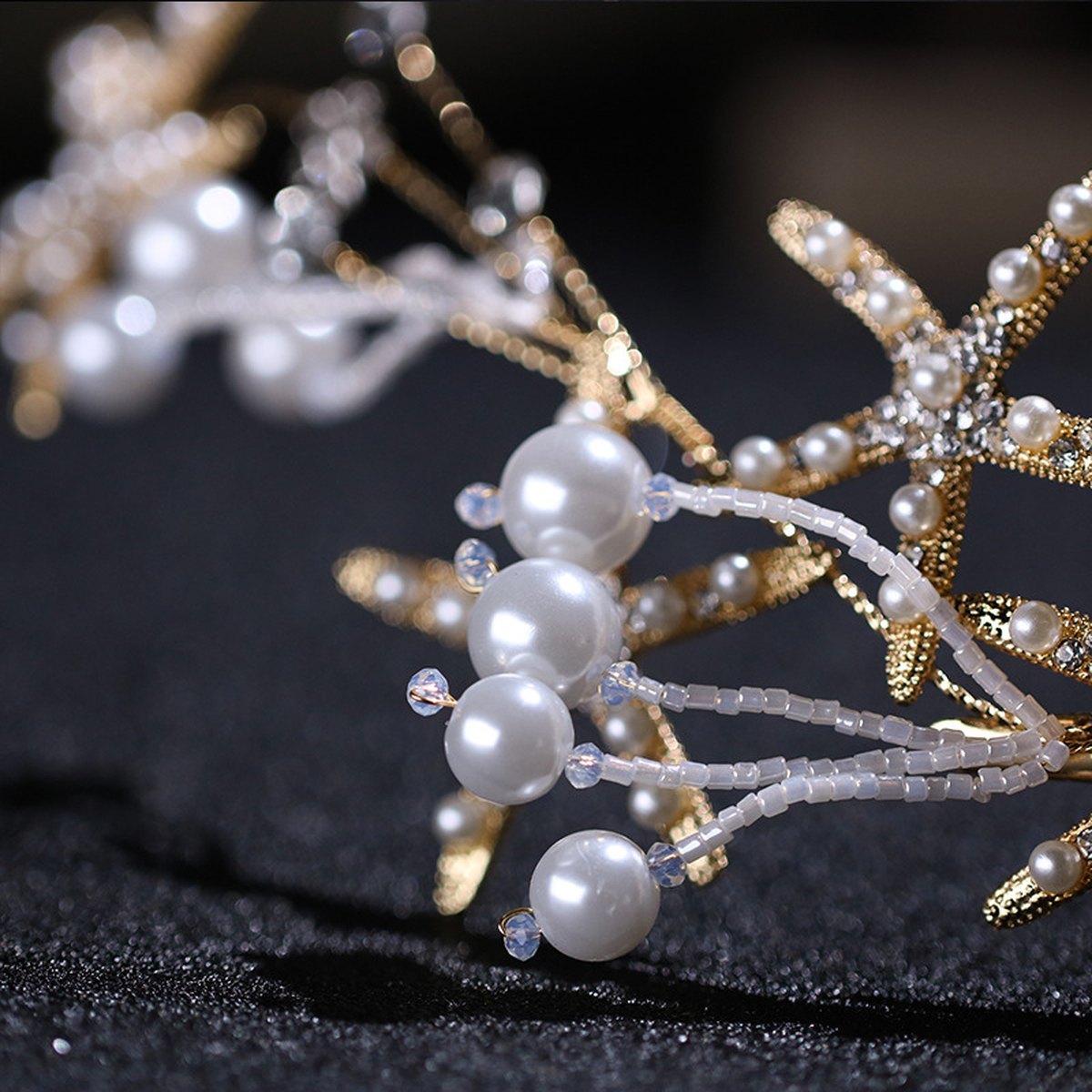 Diamond Headband Starfish Pearl Hair Ornament Wedding