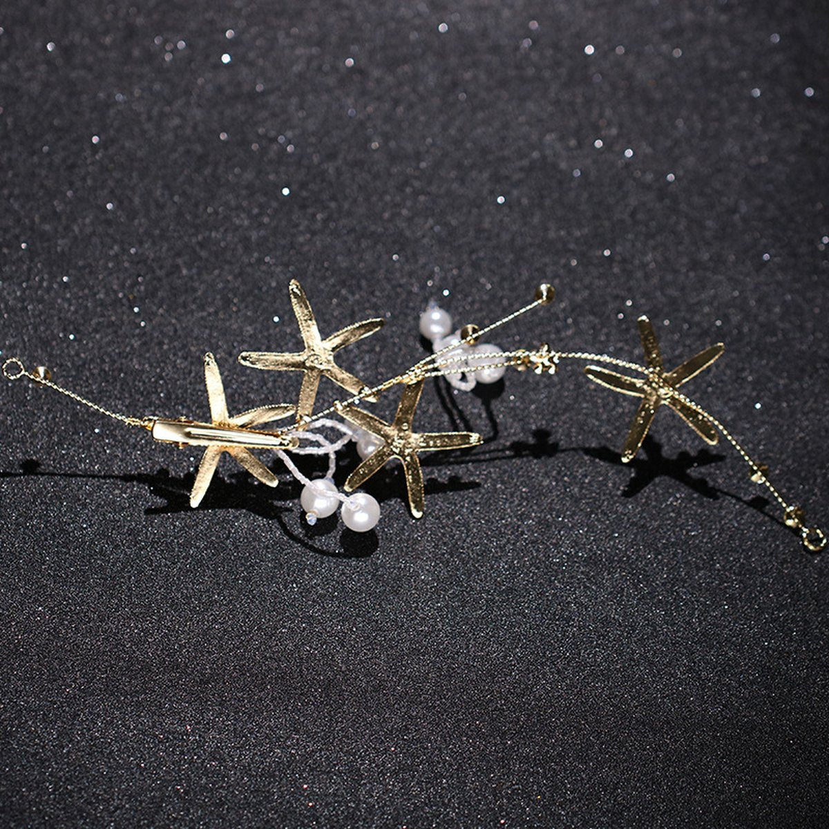Diamond Headband Starfish Pearl Hair Ornament Wedding