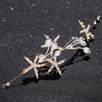Diamond Headband Starfish Pearl Hair Ornament Wedding