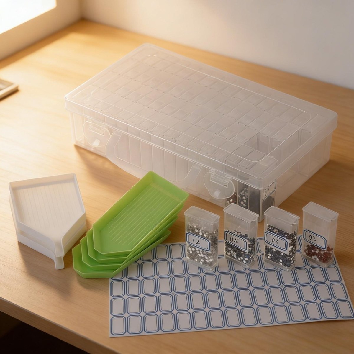 Diamond Painting Accessory Set 4 Trays 64-compartment