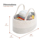 Diaper Caddy Organizer Large Cotton Rope Nursery
