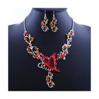Dielian Flower Necklace Jewelry Set