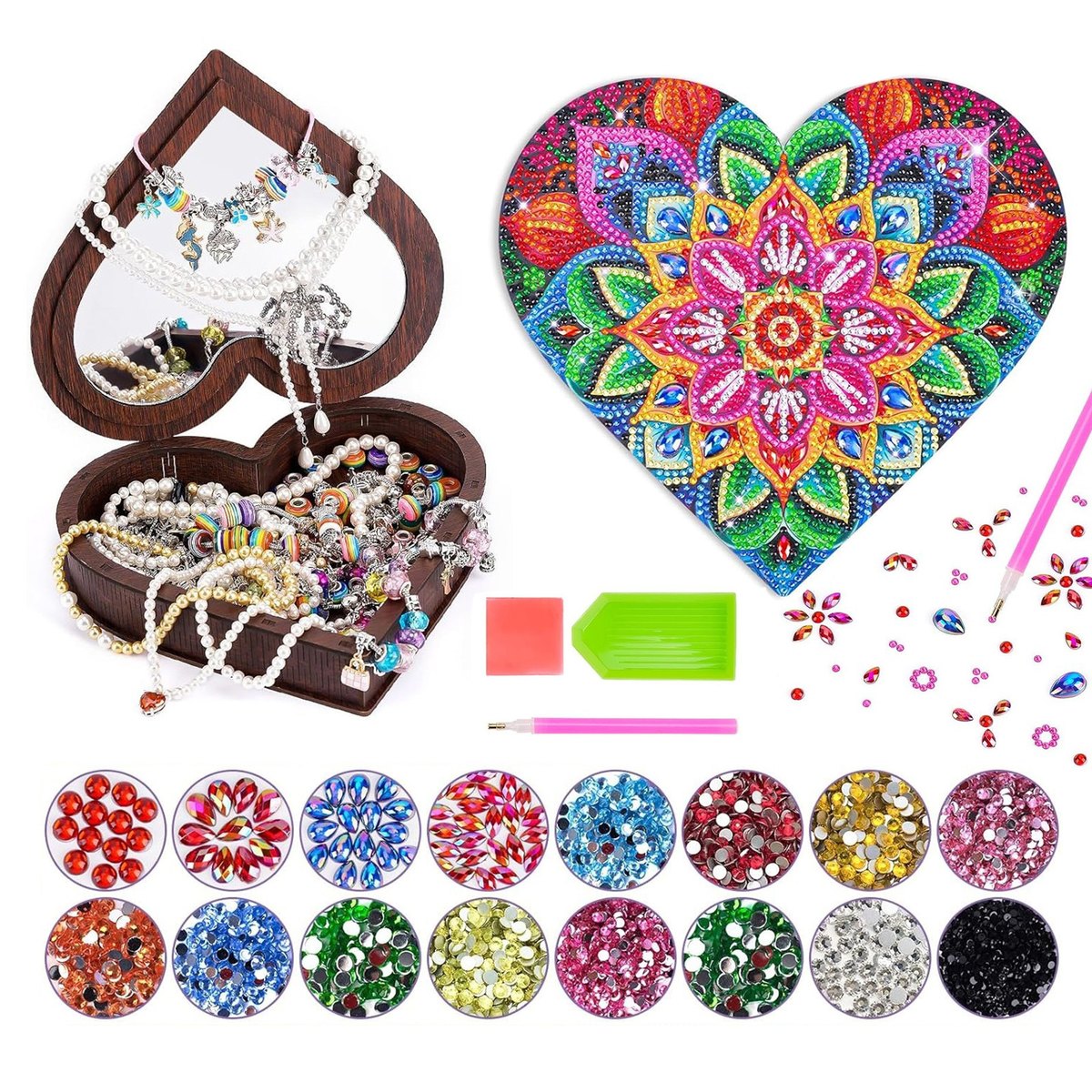 DIY Diamond Heart Jewelry Box Creative Craft