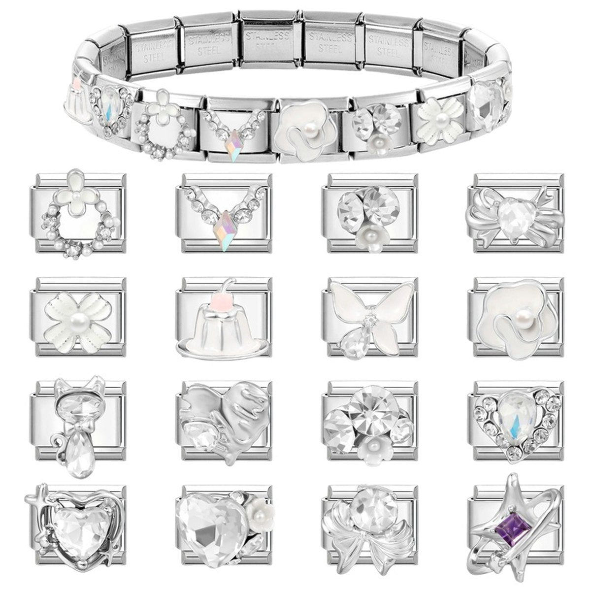 DIY Stainless Steel Bracelet Charm Components