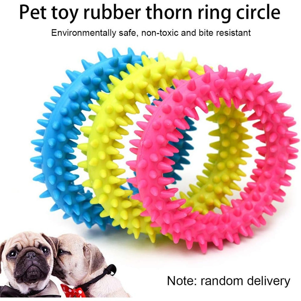 Dog Chew Toy Tpr Spiky Circle Ring