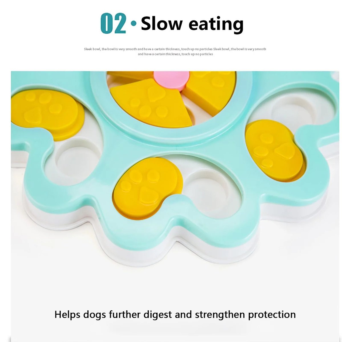 Dog Puzzle Slow Bowl Flower Shape Improve