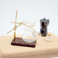 Dollhouse Mini Hand Punch Coffee Shelf Glass