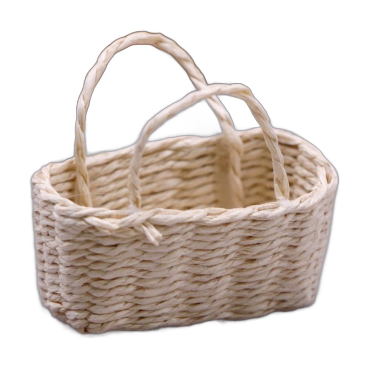 Dollhouse Mini Raffia Hand-held Flower Basket