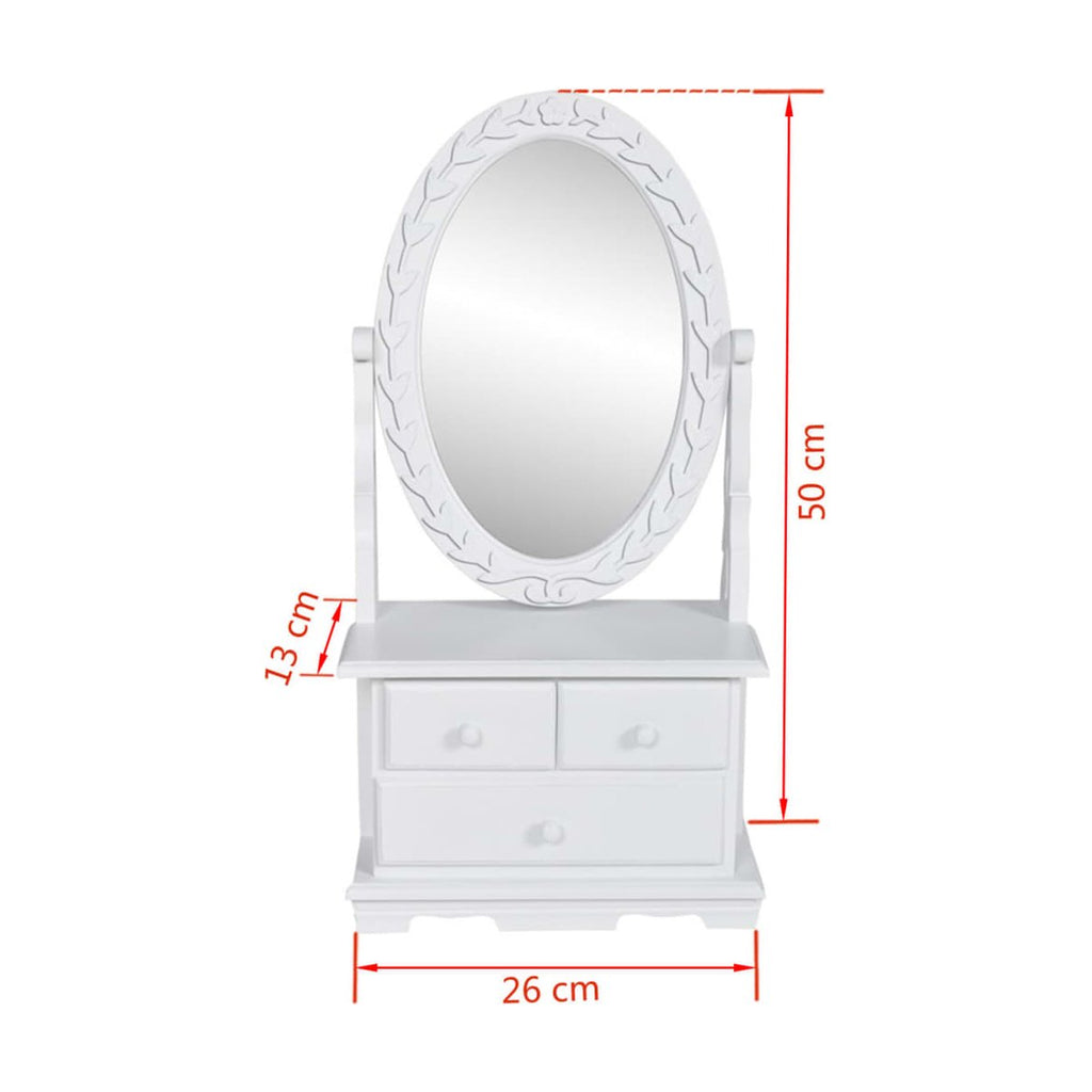 Dressing Table Oval Swivel Mirror Mdf