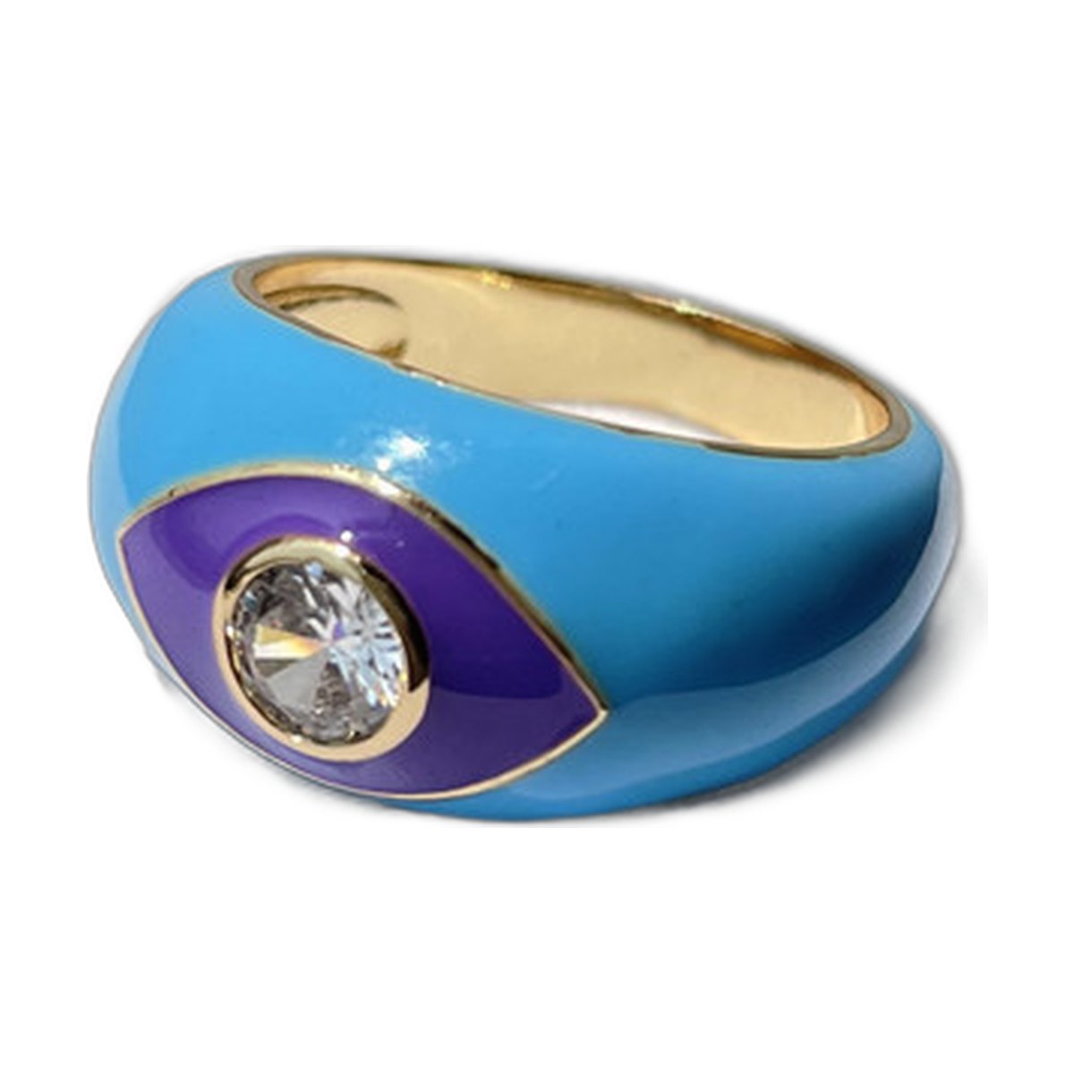 Drip Rings Eye Copper Gold Plated Zircon
