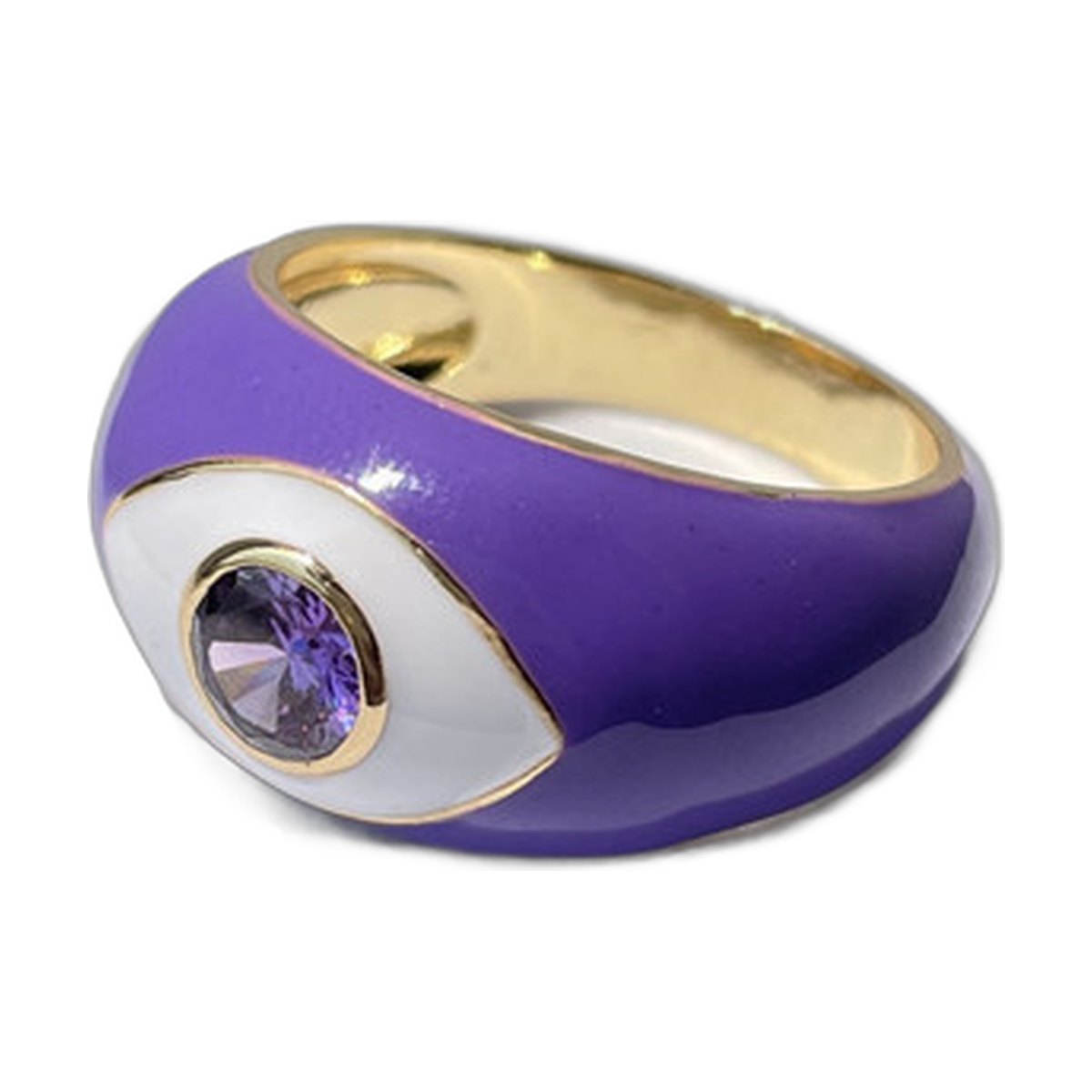 Drip Rings Eye Copper Gold Plated Zircon