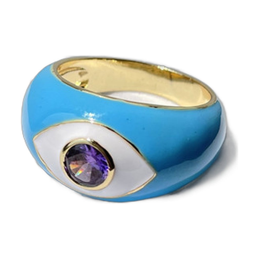 Drip Rings Eye Copper Gold Plated Zircon
