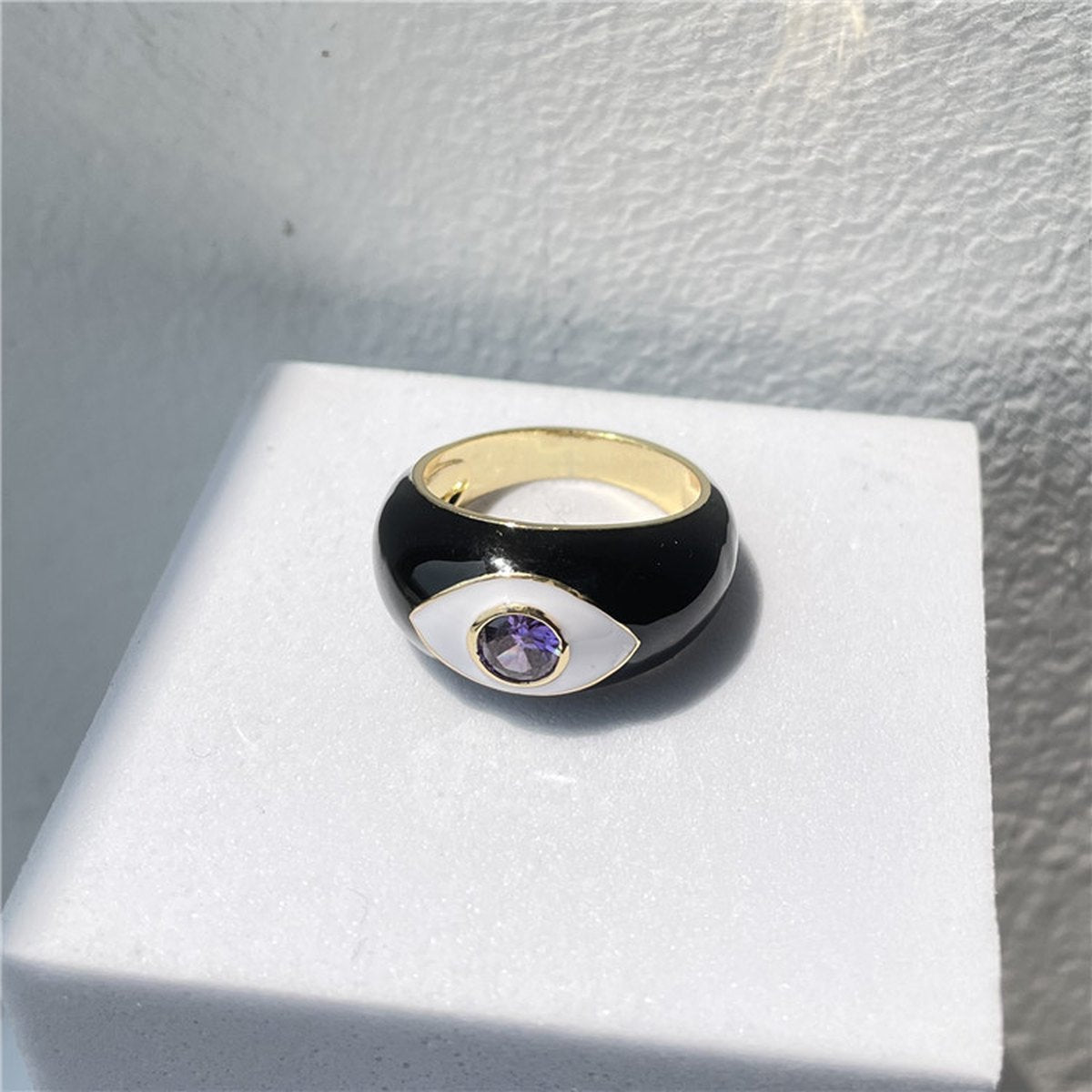 Drip Rings Eye Copper Gold Plated Zircon