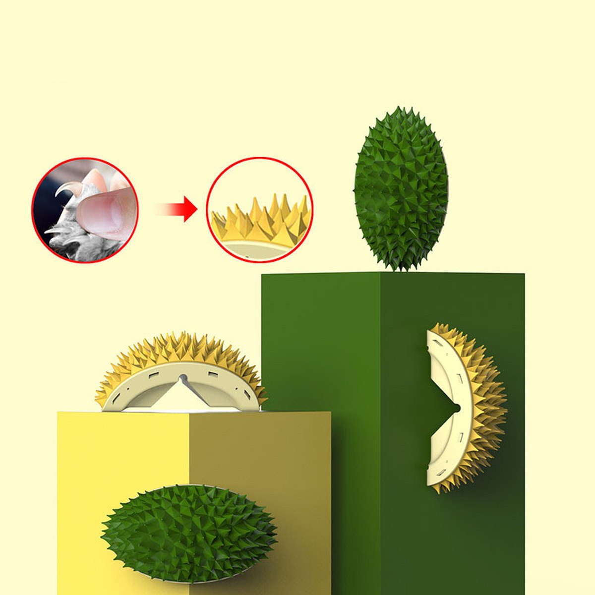 Durian Shaped Toy Hair Remover In Corner