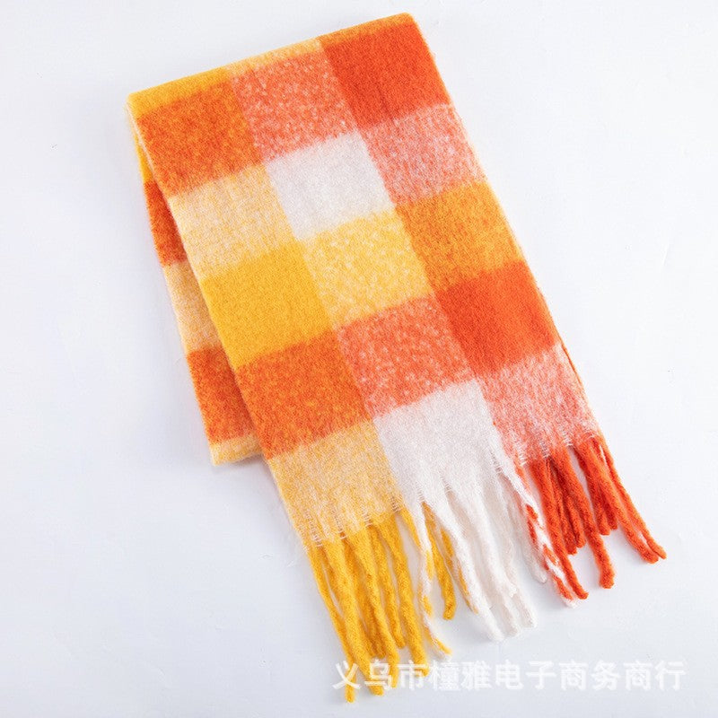 Thick Mohair Fluffy Scarf Warm Plush