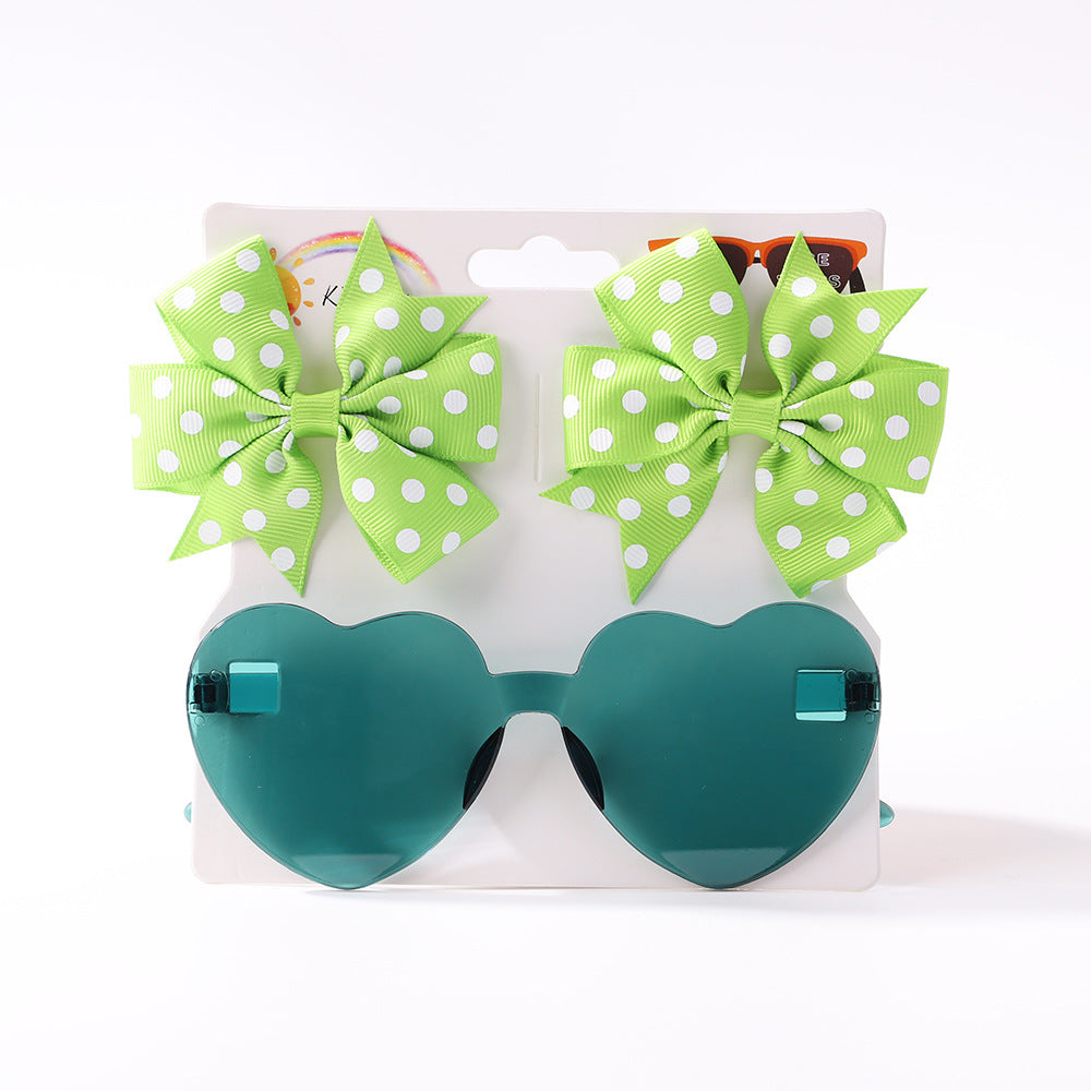Kids' Bow Hair Clip and Sunglasses Set