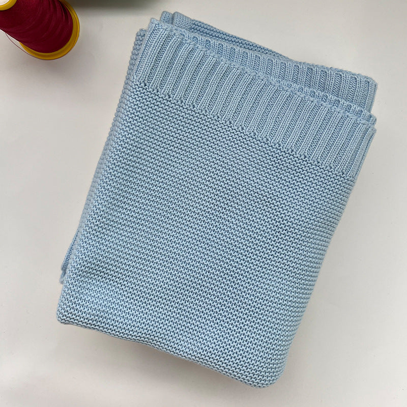 Knitted Cotton Swaddle with Overlock Edge