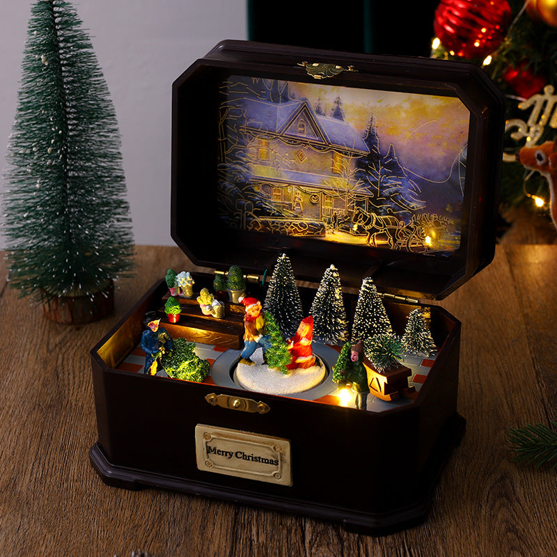 Rotating Light-Up Christmas Music Box