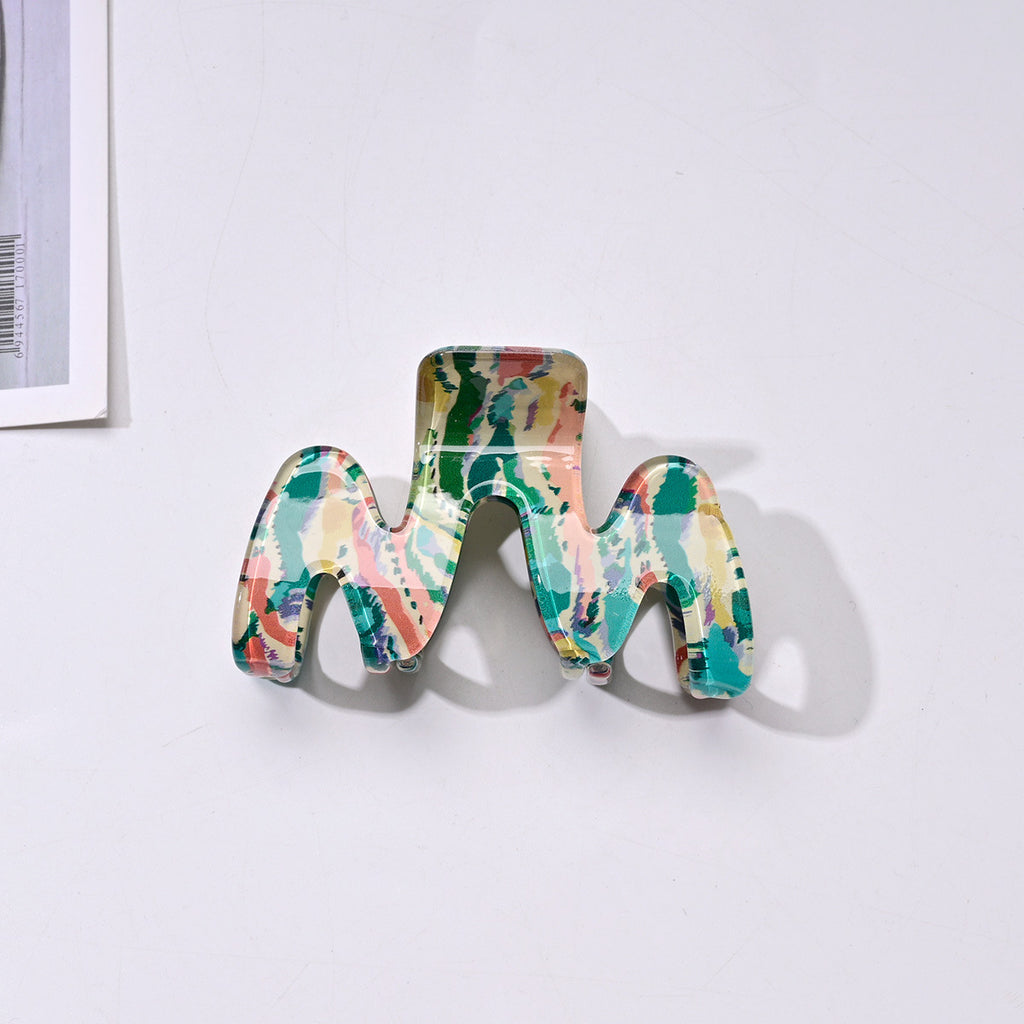 M-shaped Wavy Acetate Hair Clip Claw
