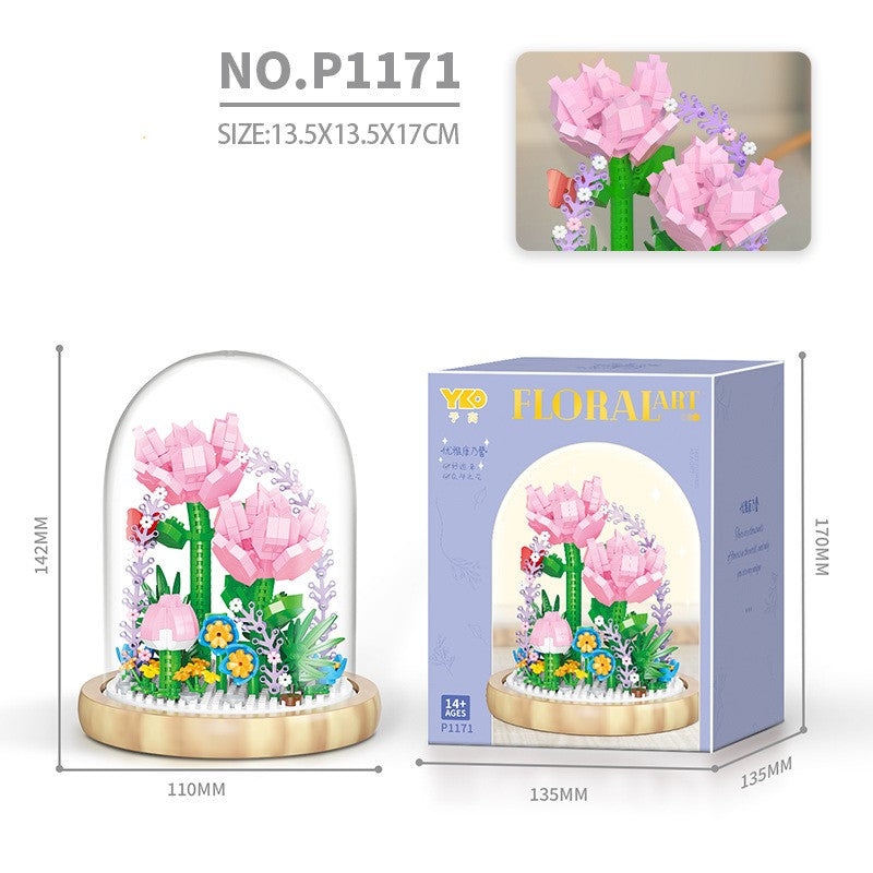 Building Blocks Bouquet Rose Sunflower Tiny Particles