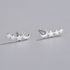 Ear Studs Star Moon Cuff Clip