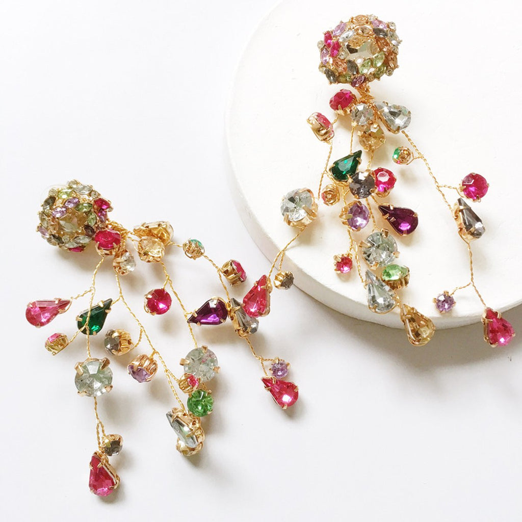 Earrings Colorful Diamond Crystal