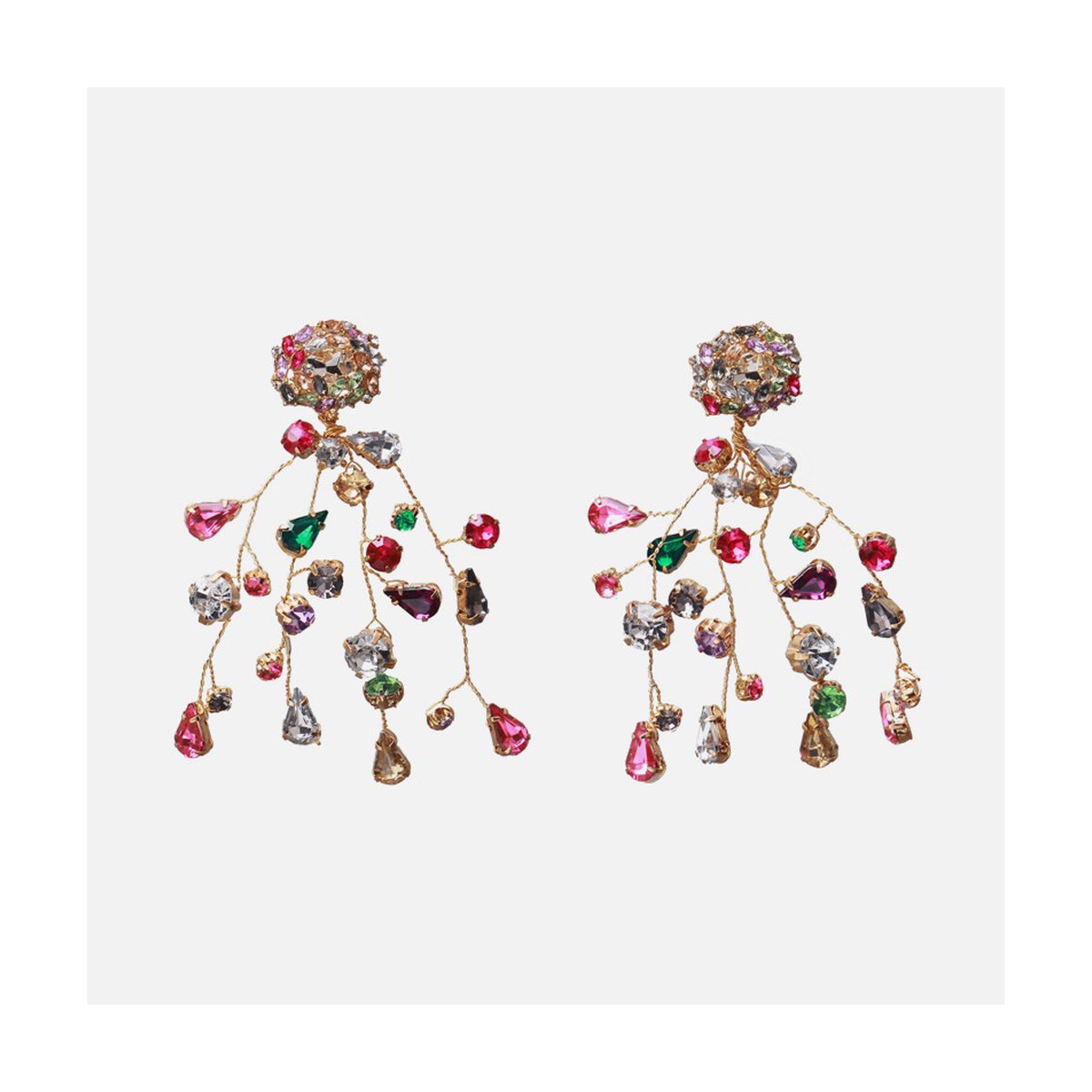 Earrings Colorful Diamond Crystal