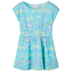 Girls' Light Blue Print Dress