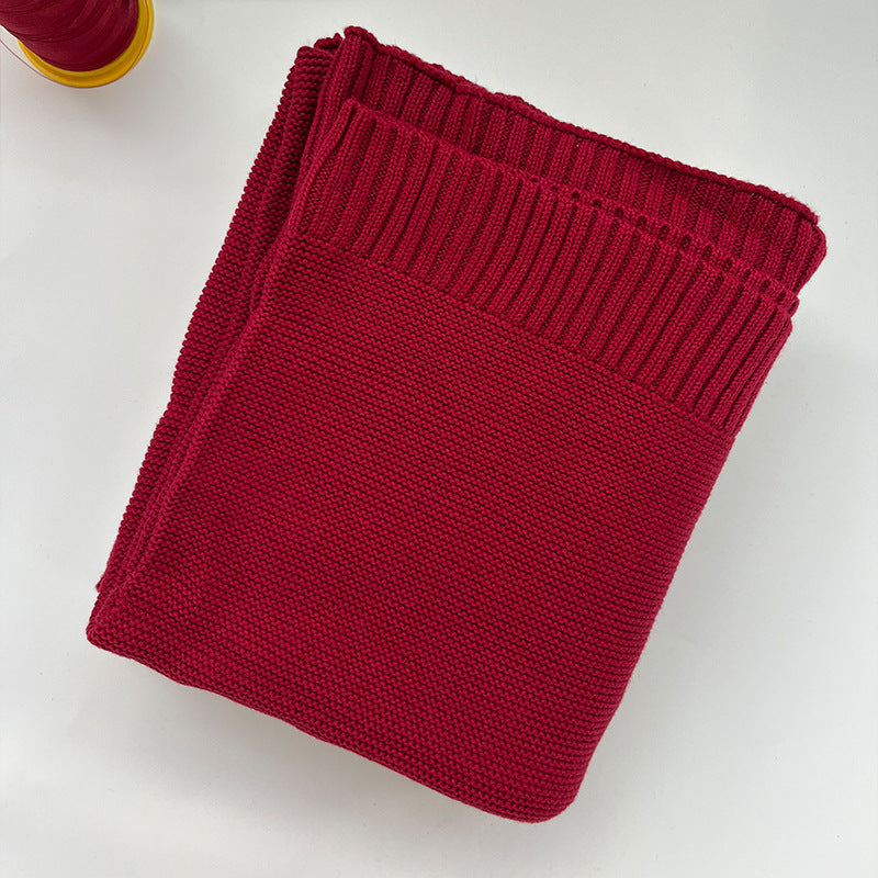 Knitted Cotton Swaddle with Overlock Edge