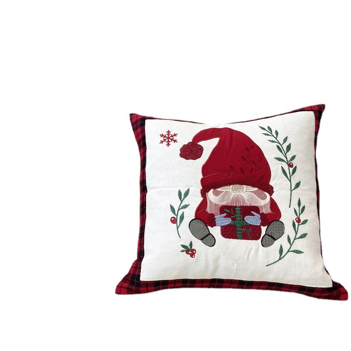 Embroidered Christmas Pillow Cover