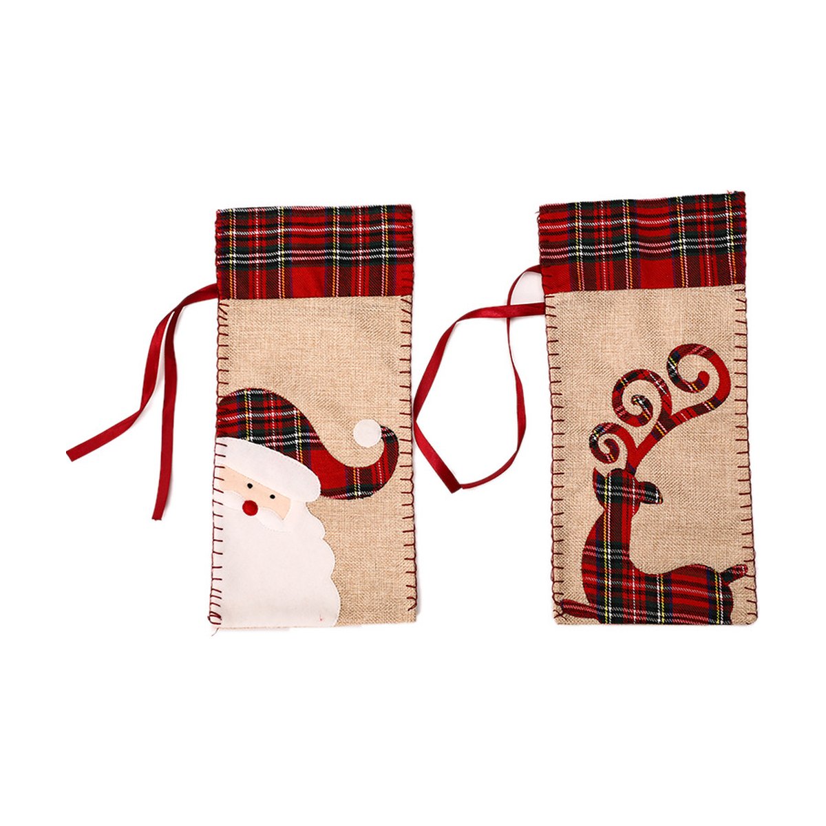 Embroidered Christmas Wine Bottle Cover