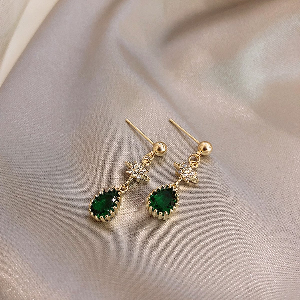 Emerald Drop Earrings