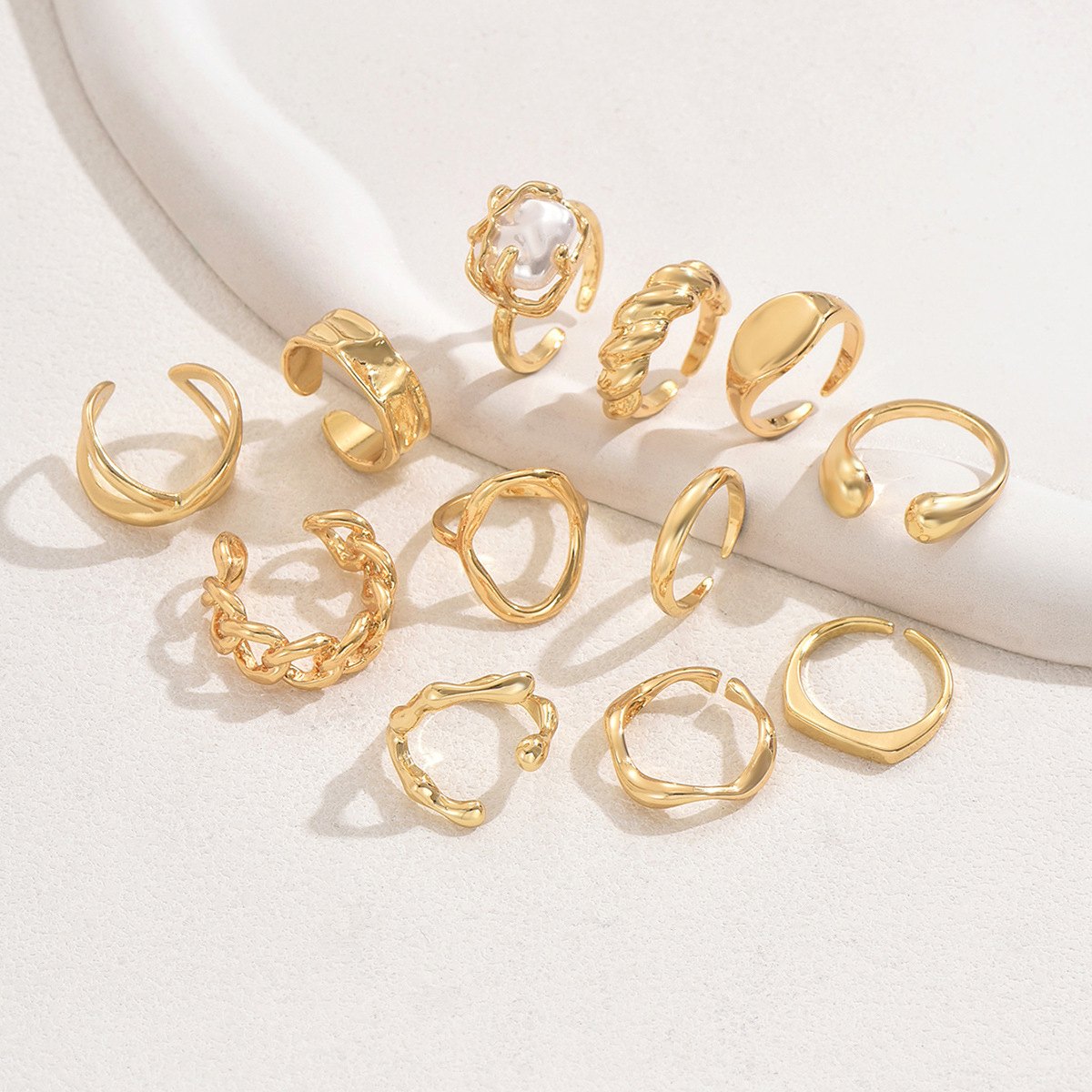 European American Ring Set Adjustable Open Stackable