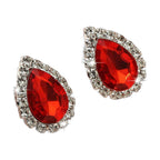 Explosions All Copper Earrings Drop Ruby Rhinestone