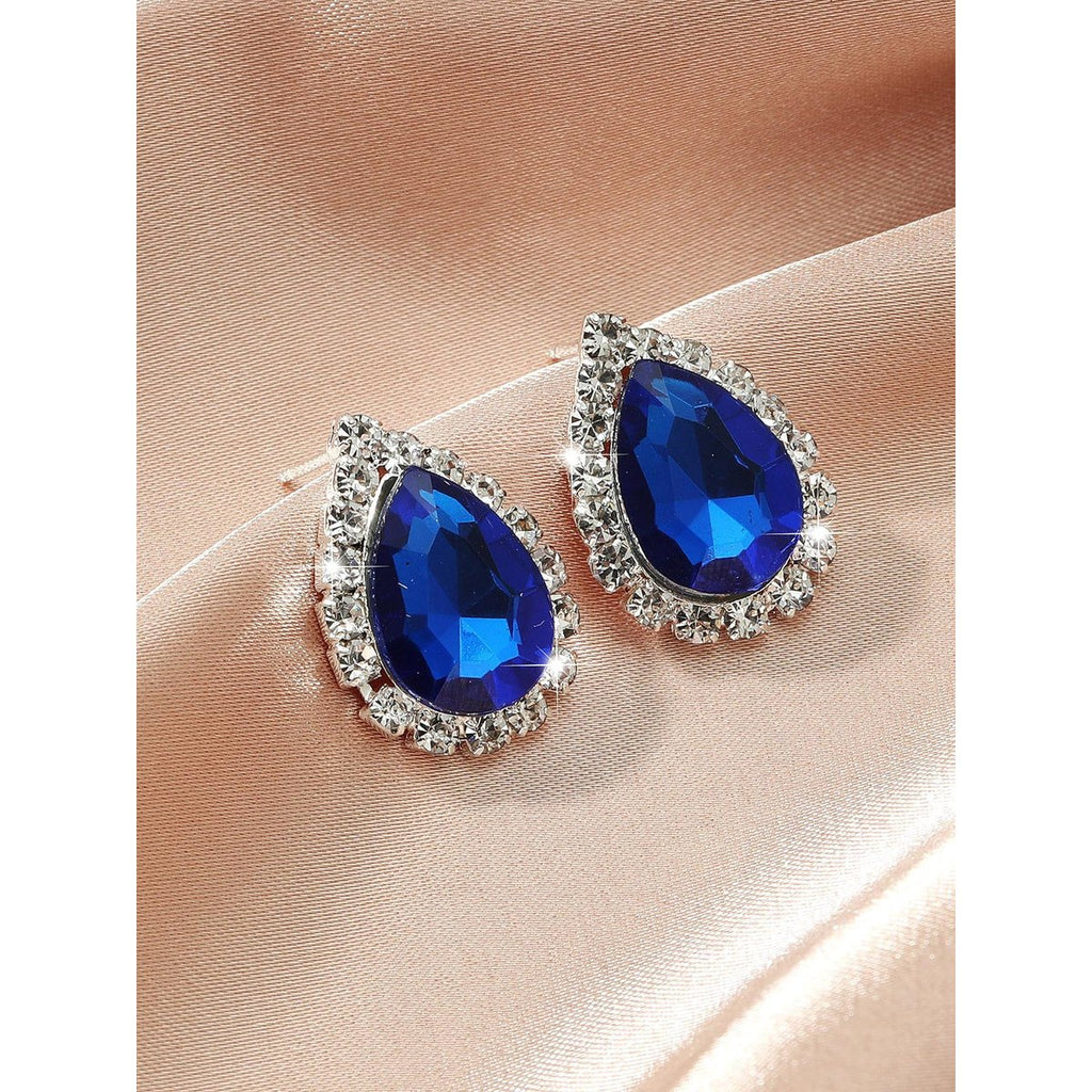 Explosions All Copper Earrings Drop Ruby Rhinestone