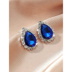 Explosions All Copper Earrings Drop Ruby Rhinestone