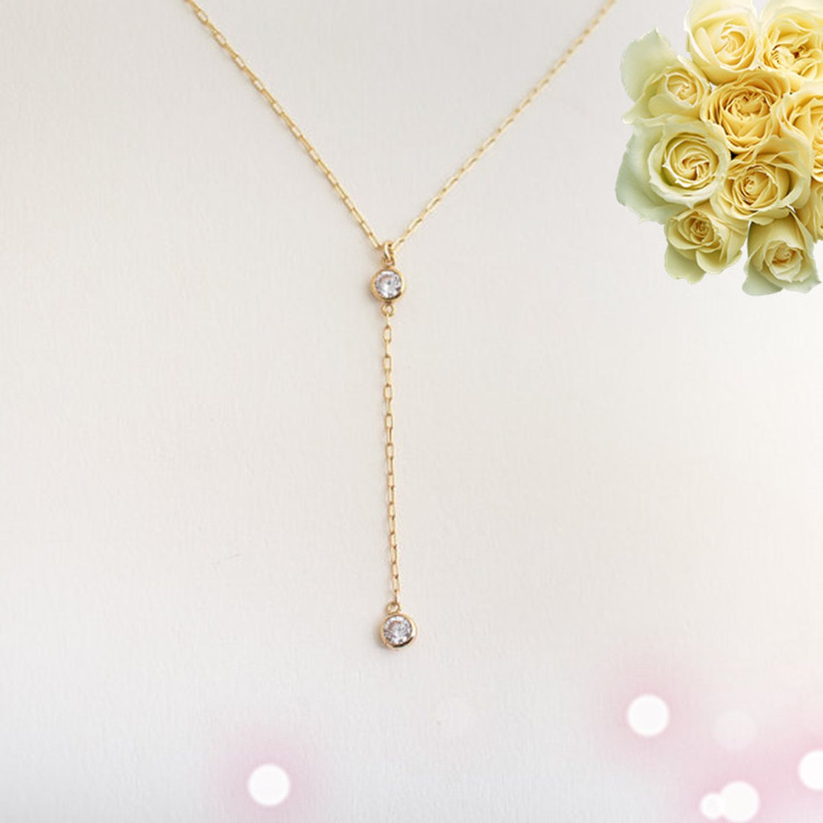 Exquisite Diamond Necklace Metal Pendant